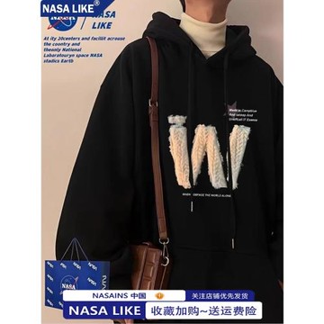 重磅450G銀狐絨純棉連帽衛衣男秋冬爆款oversize美式潮牌情侶外套