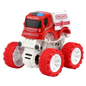 OhBabyLaugh 慣性四驅車 B.救災英雄系列 救護車 慣性馬達驅動 可360度旋轉 適用年齡三歲以上  1個