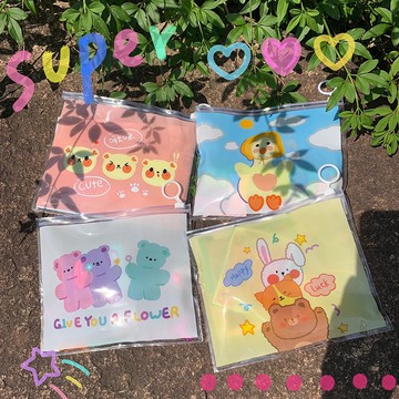 🐻台灣現貨 可愛PVC旅行收納袋 ins可愛收納袋 口罩收納袋 化妝品收納包 學生鉛筆袋