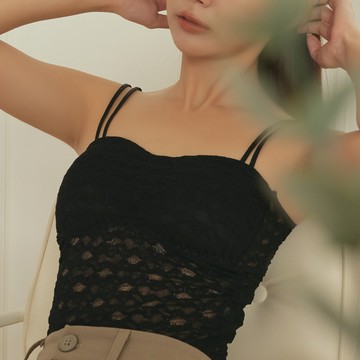 微性感蕾絲透膚一體成型立體杯BRA TOP