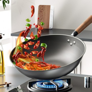 免運 開立發票 鍋具 炒鍋 煎鍋 鐵鍋無涂層不粘鍋家用炒菜鍋平底炒鍋電磁爐燃氣專用鍋子