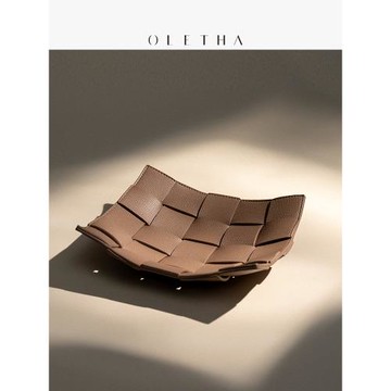 OLETHA高級輕奢托盤餐桌玄關茶幾鑰匙置物盤雜物口紅化妝品收納盒