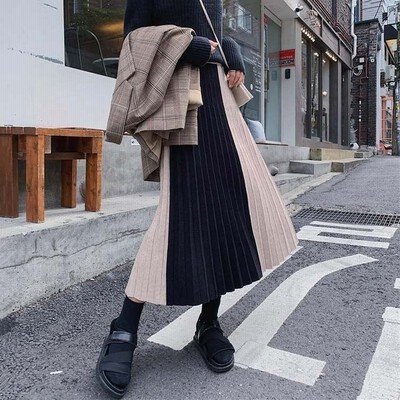 ニット プリーツスカート スカート ロングスカート マキシ丈 フレアスカート ボトムス レディース ロング丈 プリーツ ニットスカート ウエストゴム 秋冬 通販 Lineポイント最大get Lineショッピング