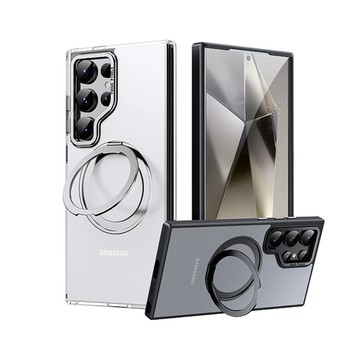 QinD｜SAMSUNG 三星 S25 Ultra 旋轉磁吸支點殼 雙料殼 磁吸殼 支援 MagSafe