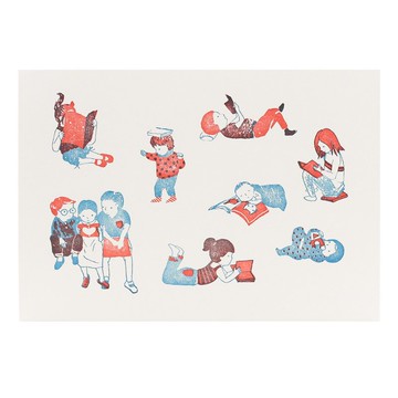 The Readers - 5x7 Letterpress Print