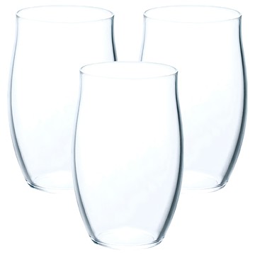 ADERIA 日本製強化弧形薄口杯 115 x 74mm 360m 360ml 3個  透明