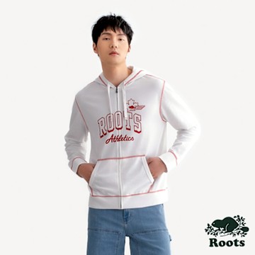 Roots 男裝-ROOTS ATHLETICS 連帽外套-白色