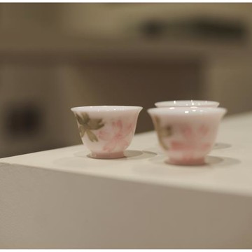 |勿念|《有田燒》嫩粉櫻花品小茶杯 主人杯 品茗杯 客杯 茶具陶瓷
