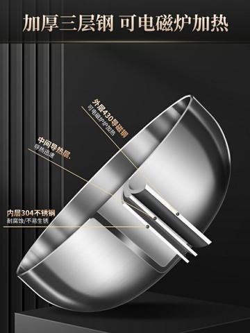 BOMS和面盆不銹鋼盆304食品級家用加厚面盆洗菜盆揉面盆廚房盆子