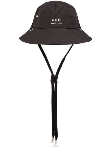 AMI Paris - logo-plaque bucket hat - unisex - Polyamide - 60 - 001 BLACK