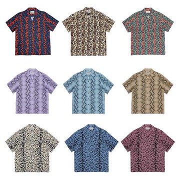 WACKO MARIA 23SS漸變豹紋撞色蛇紋夏威夷情侶短袖花襯衫木村拓哉