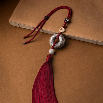 s999純銀般若心經平安扣汽車掛件吊墜男女款后視鏡車內吊飾