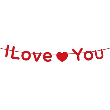 Time Leisure 告白求婚婚禮裝飾愛心掛旗 我愛你I LOVE YOU字母款