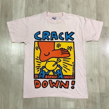 Keith Haring凱斯·哈林短袖T恤男vintage復古FOG高街情侶裝半袖