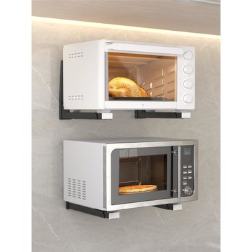 304不銹鋼微波爐置物架壁掛可伸縮廚房烤箱架掛墻上托架收納支架