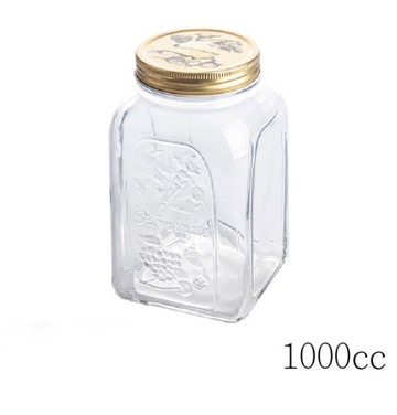 【Pasabahce】四季蔬果罐 1L 密封罐 儲物罐 糖果罐 茶葉罐 醃漬罐 泡菜罐 飼料罐 果醬瓶 果乾瓶