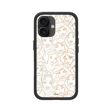 iPhone 16 Mod NX 黑 - 迪士尼-公主系列 Disney Princess - Pattern系列-迪士尼公主 線稿