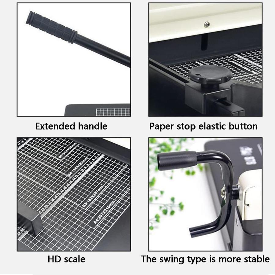 耐久性の高いギロチンペーパーカッター手動ペーパーカッター、グリッド線付き、400枚スタックペーパートリマー、紙厚40mm、40-315mm用紙切断用