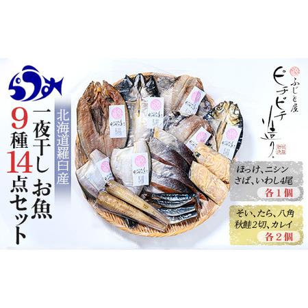 ふるさと納税 一夜干し お魚9種14点セット ほっけ開き そい 鱈 秋鮭 さば いわし カレイ ハッカク ニシン 北海道 知床 羅臼町 F22M-034 北海道羅臼町