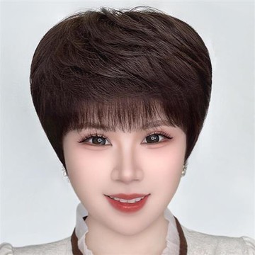 【巴黎精品】現貨+預購 真髮短髮整頂假髮透氣輕量免打理假髮隱形增髮-摩根紋理燙女假髮a1ky55