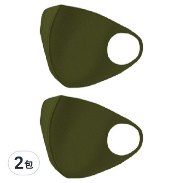LAITEST 萊潔 立體超塑防護口罩  2包  2片  軍墨綠色