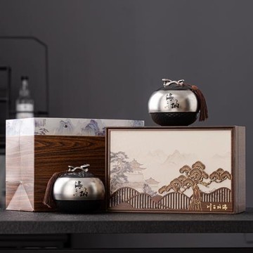 高檔復古陶瓷茶葉罐禮盒裝空盒包裝盒空禮品盒高檔綠茶紅茶金駿眉