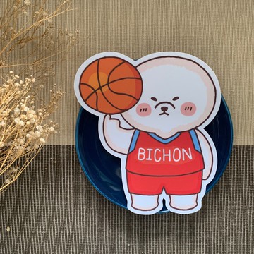 比熊籃球大型防水貼紙 SL0021