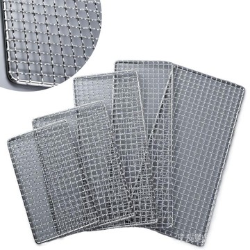 不銹鋼304燒烤網長方形烤網戶外烤肉加粗加厚篦子烤箱控油晾曬