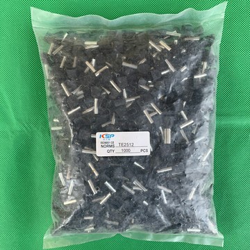 凱士普TE2512黑色針形管型端子紫銅冷壓歐式接線1000只價