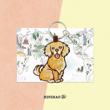 雙面刺繡鑰匙圈-黃金獵犬