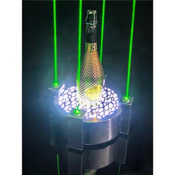 酒吧LED激光酒座香檳王XO出酒展示架可充電不銹鋼煤氣灶激光酒座