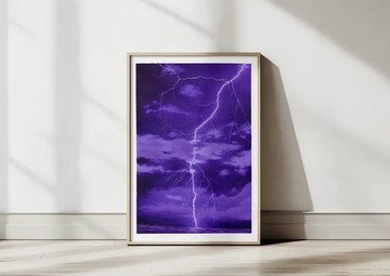 閃電油畫，原創藝術品暴風雨海景雷聲藝術牆飾