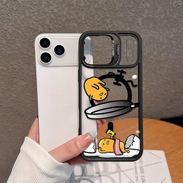 顛鍋蛋黃哥 適用蘋果17Promax手機殼 iPhone16/15/14/13/12/11 硬殼 鏡頭支架磁吸殼送鏡頭貼
