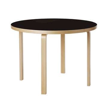 Aalto Table round 90A 圓桌（黑色桌面、Ø 100 公分）