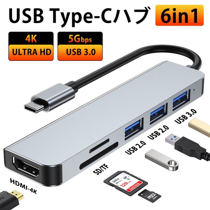 USBハブ ドッキングステーション USB 3.0 ハブ 6ポート HDMI SD/TFカード MacBook Pro iPad Pro  ChromeBook等 対応 テレワーク デスクトップ ノートパソコン 通販 LINEポイント最大0.5%GET | LINEショッピング