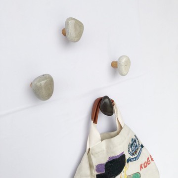 鵝卵石創意實木掛鉤民宿單個個性木質壁掛餐廳衣帽間墻壁掛衣鉤