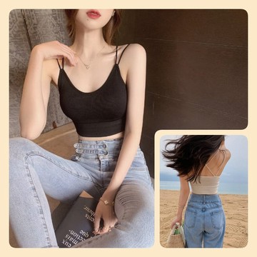 雙肩帶背心『9935』露背 性感 罩杯 胸墊 背心 短版 細肩帶背心 罩杯背心 胸墊背心 短版背心 Taolebi