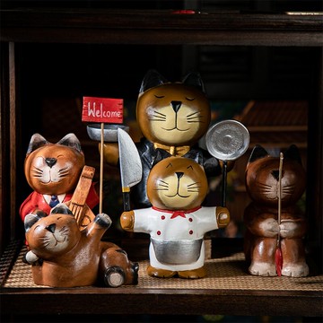 異麗 家居裝飾品創意客廳玄關裝飾擺件工藝品小貓咪桌面擺設