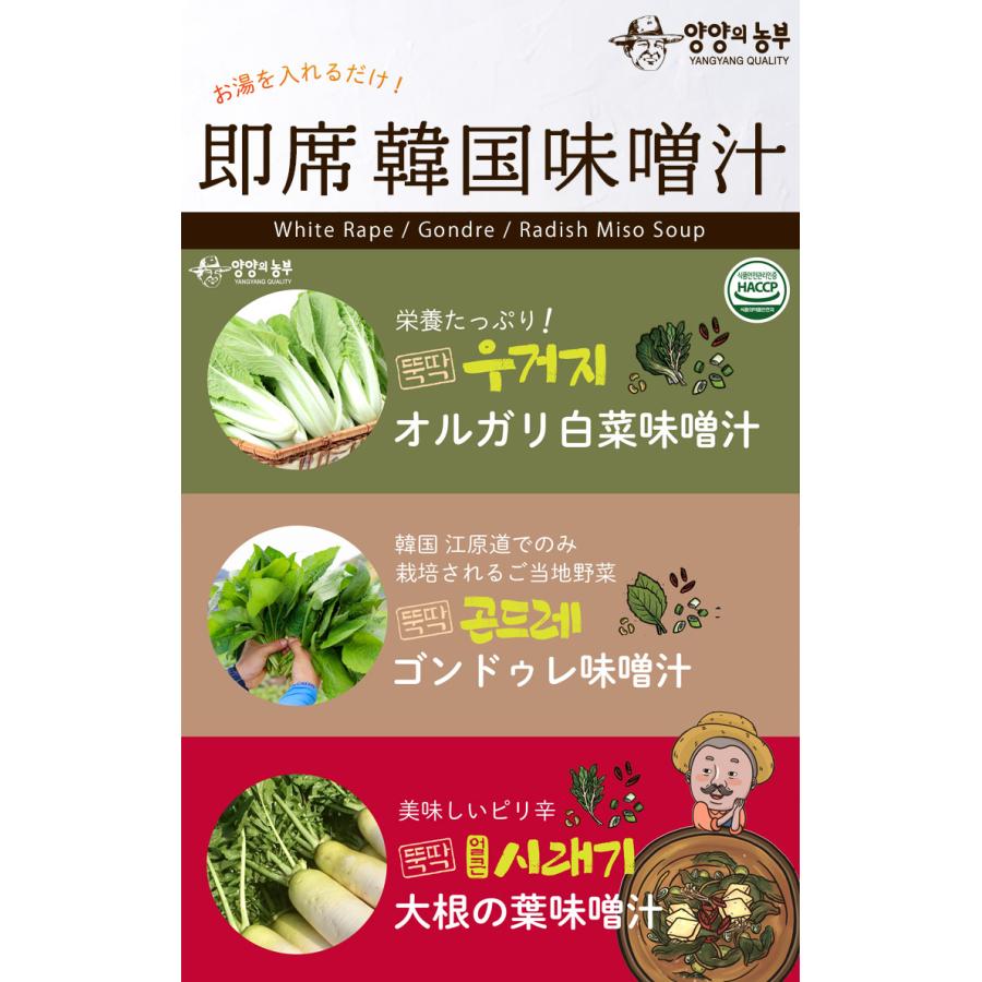 即席韓国みそ汁 8食セット 江原道 具だくさん 味噌汁 フリーズドライ みそ汁 無農薬野菜