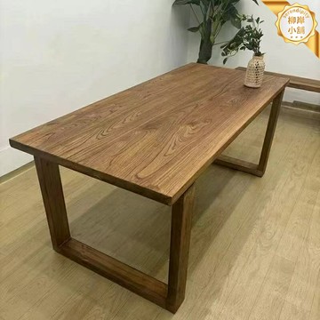 【整木大板】老榆木桌 實木桌 餐桌 書桌 辦公桌 電腦桌 吧檯桌 工作臺 厚重穩固 天然紋理 家用商用兩用