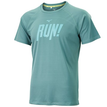 美津濃 Mizuno 男款 路跑 短袖 T恤 J2TAA50328 綠色