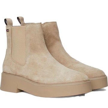 TOMMY HILFIGER MINIMAL CHELSEA FLAG BOOTIES 米白色女款鞋子