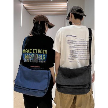 潮牌休閑日系新款學生上課斜挎包