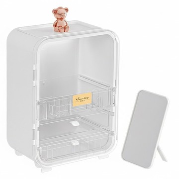 KOLKO 化妝收納盒 帶燈升級款 附鏡子  帶燈升級款 質感白  1個