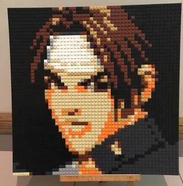 訂製專屬人物樂高化積木畫40x40cm