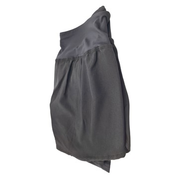 假兩件防走光透氣速乾修長比例運動短褲  L  黑色