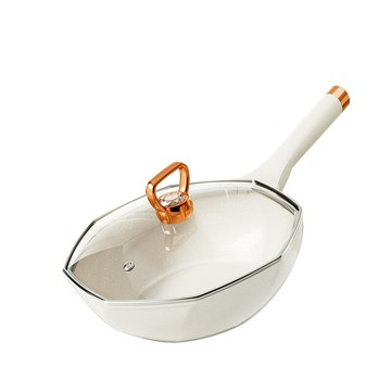 不沾鍋 平底鍋 麥飯石不粘鍋廚房炒菜鍋家用平底鍋煤氣電磁爐通用八角鍋炒鍋「99購物節」