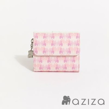 aziza DOPAMINE釦式6卡短夾 粉