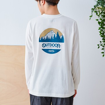【OUTDOOR】長袖印花T恤-白色 OD212421WT (ODCLO)