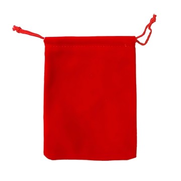 絨布束口袋Set 紅色/黑色  9 x 12cm